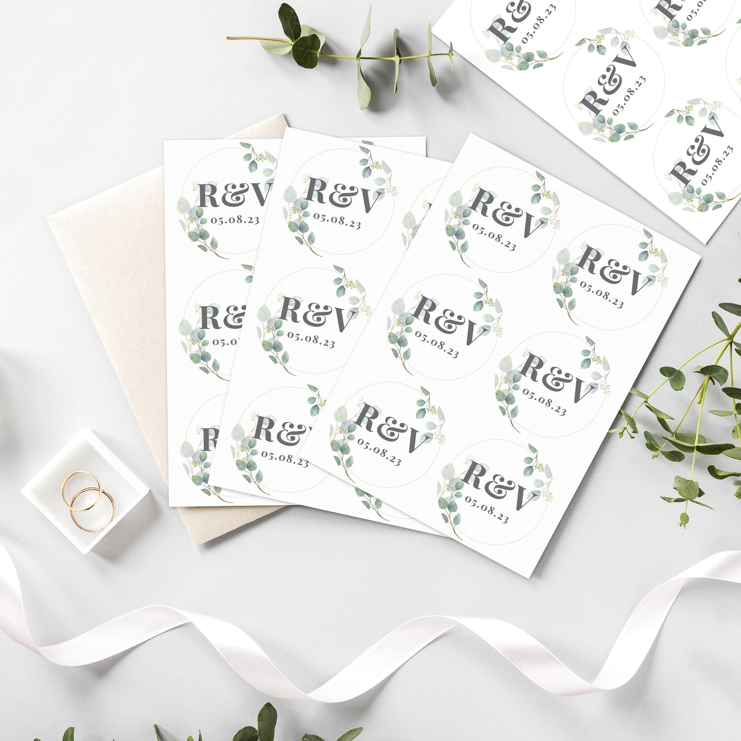 Personalised Botanical Initial Sticker Set - image 2