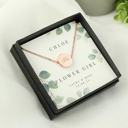 Personalised Botanical Sentiment Rose Gold Tone Necklace and Box - image 3