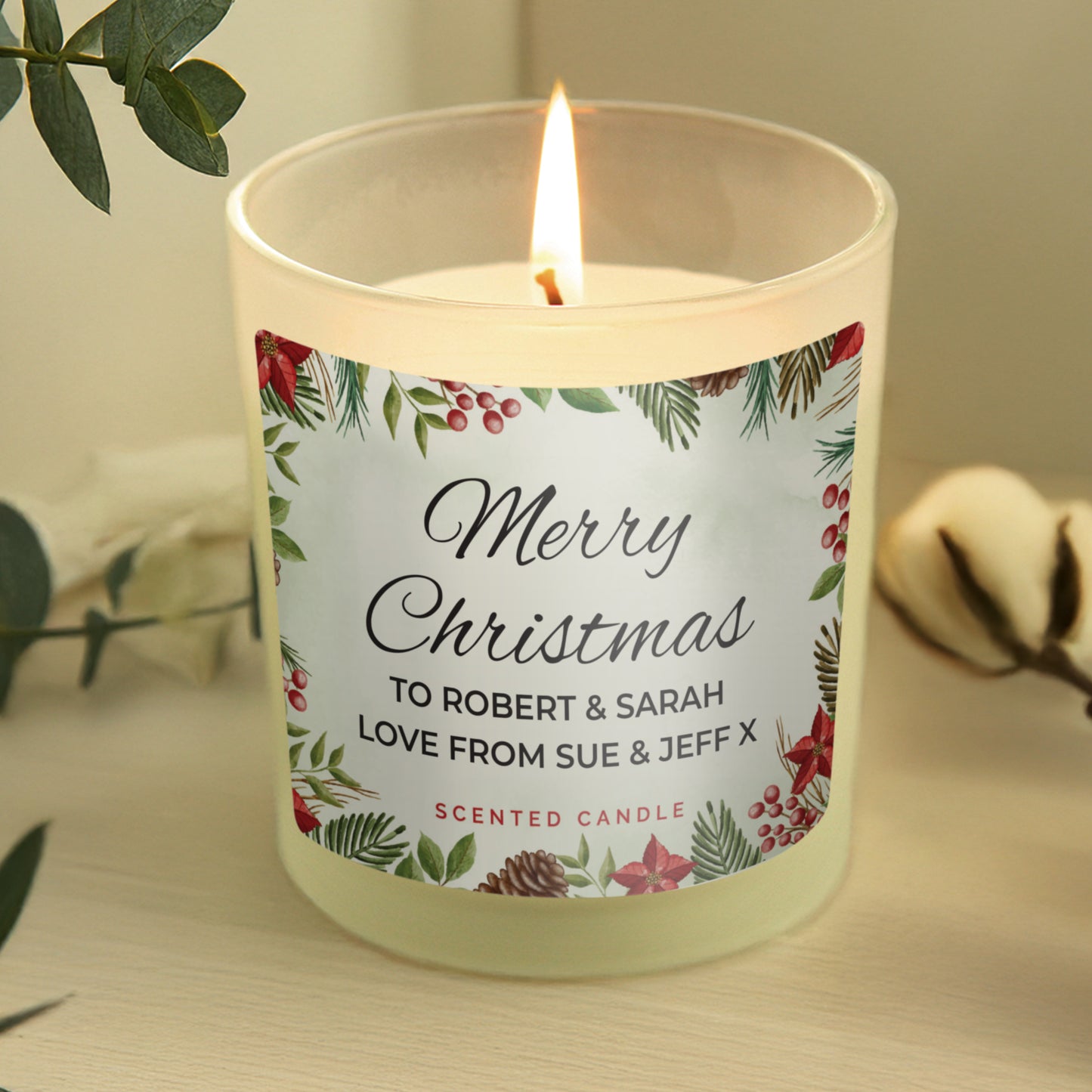 Personalised Christmas Scented Jar Candle from Heartfelt Gifts