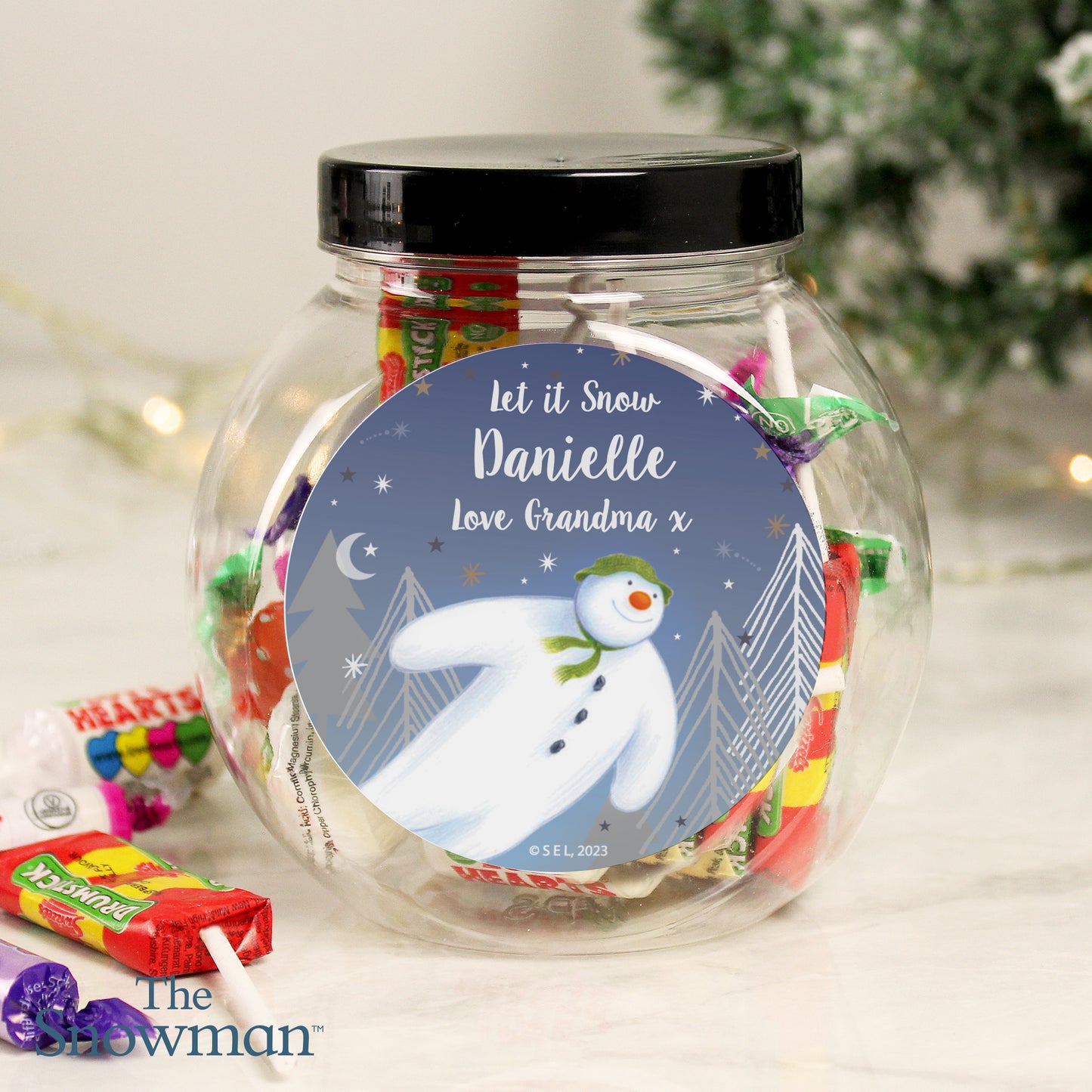 Personalised The Snowman Magical Adventure Sweet Jar from Heartfelt Gifts