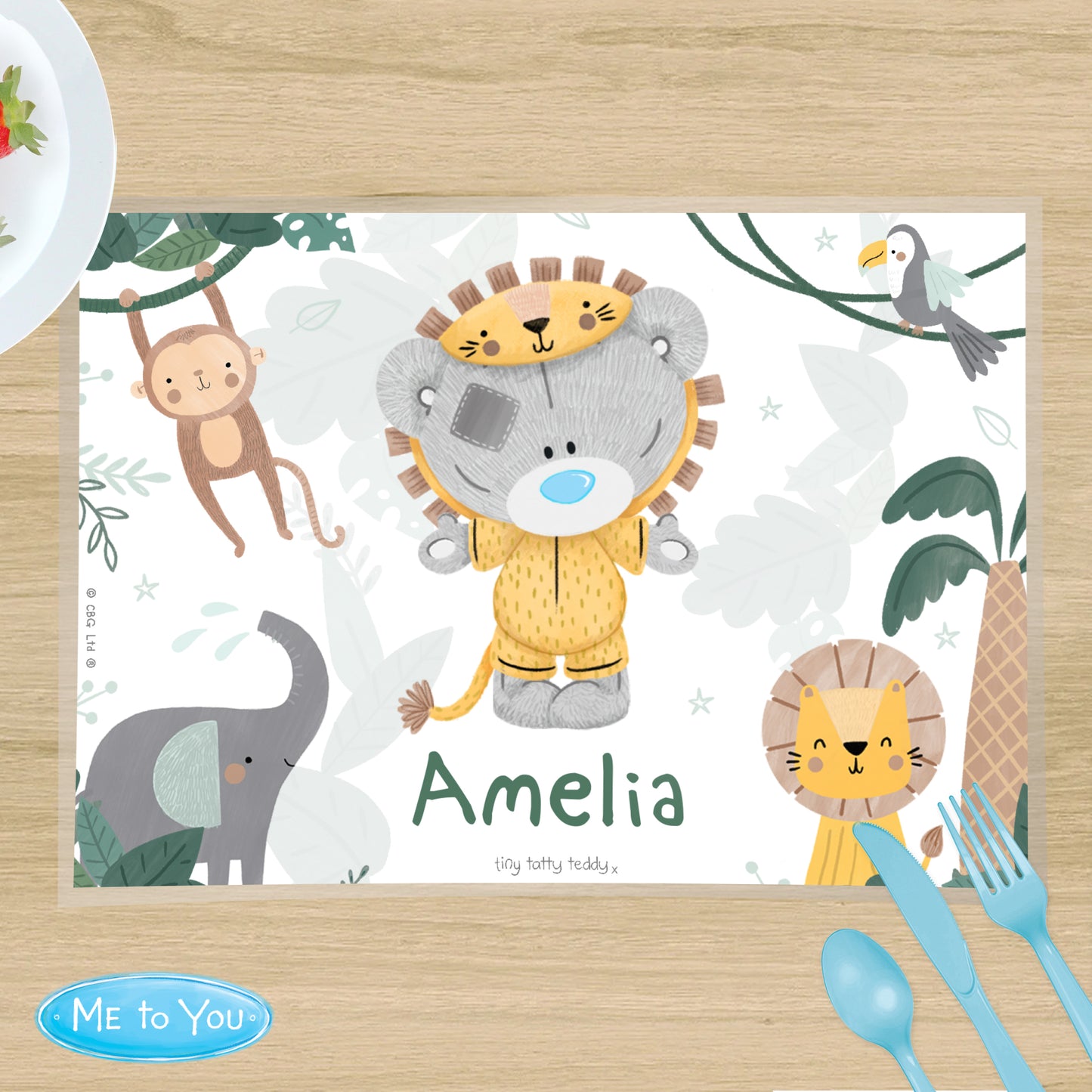 Personalised Tiny Tatty Teddy Jungle Animals Placemat - image 3