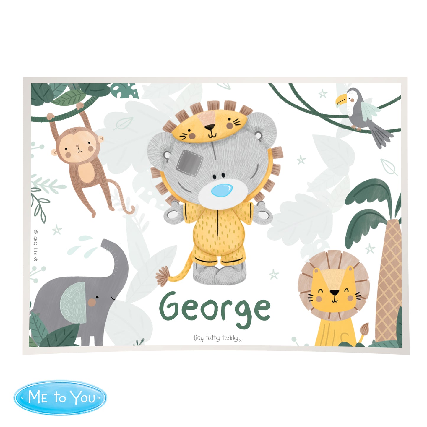 Personalised Tiny Tatty Teddy Jungle Animals Placemat - image 4
