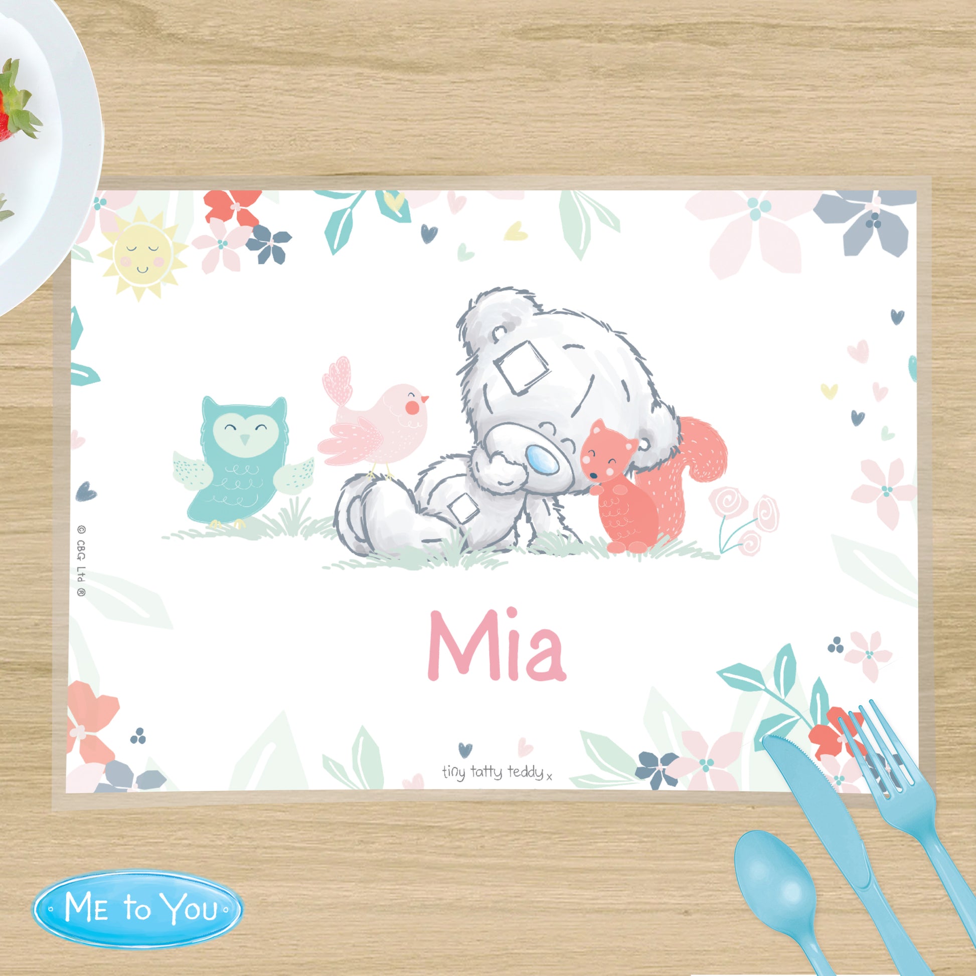 Personalised Tiny Tatty Teddy Woodland Animal Placemat - image 3