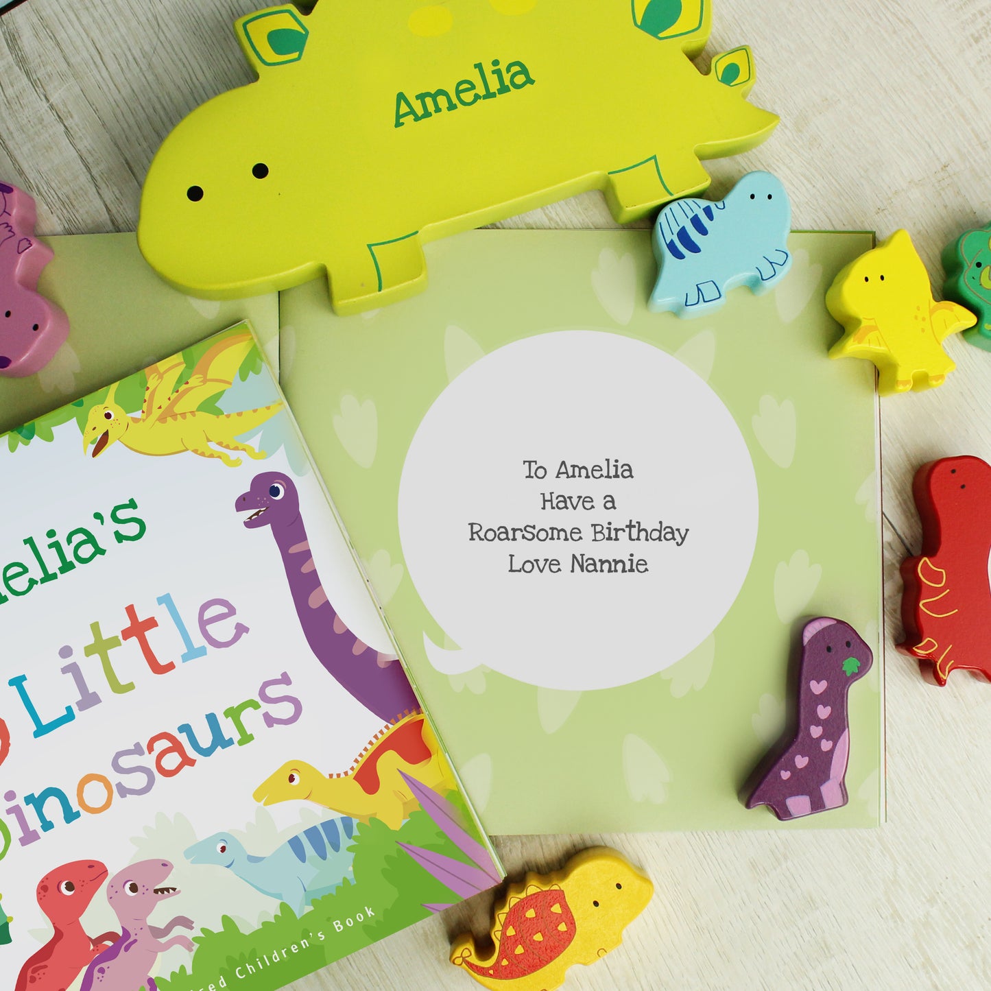 Personalised Dinosaur Book & Stacking Toy - image 3