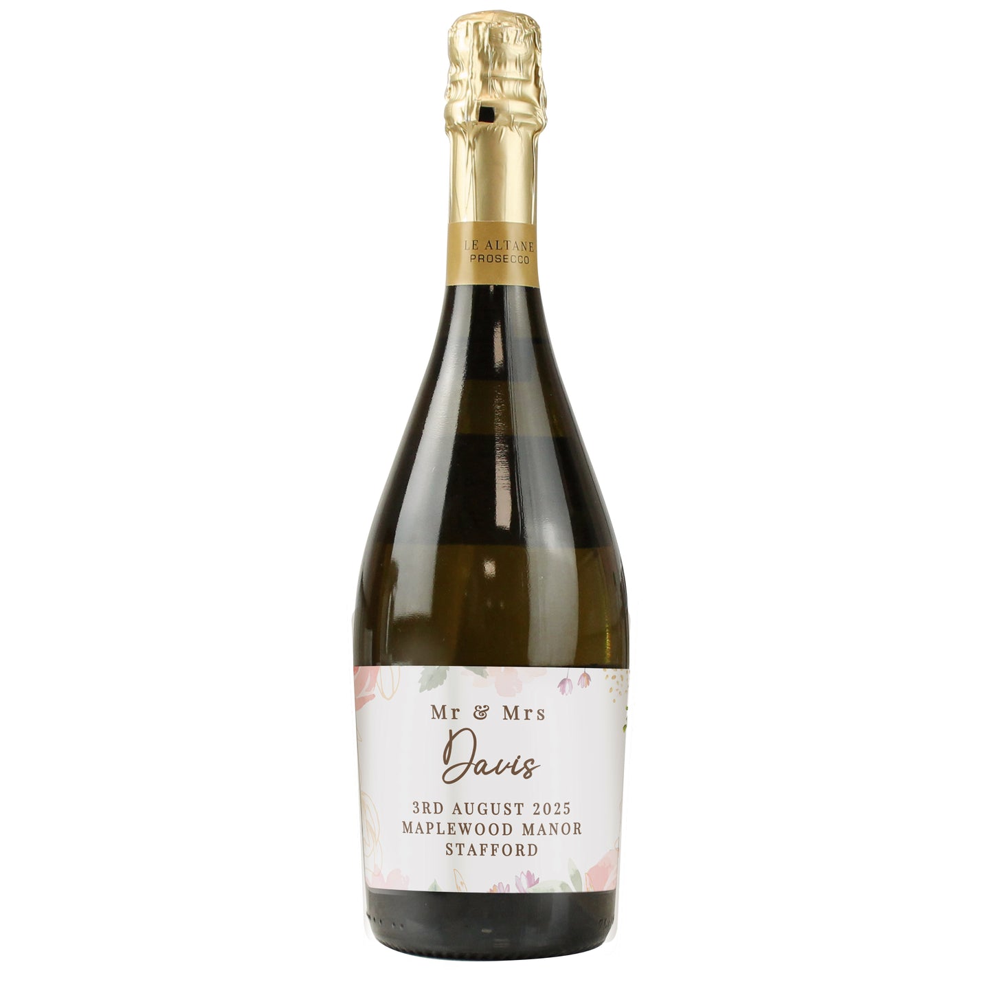 Personalised Floral Watercolour Bottle of Prosecco - image 4