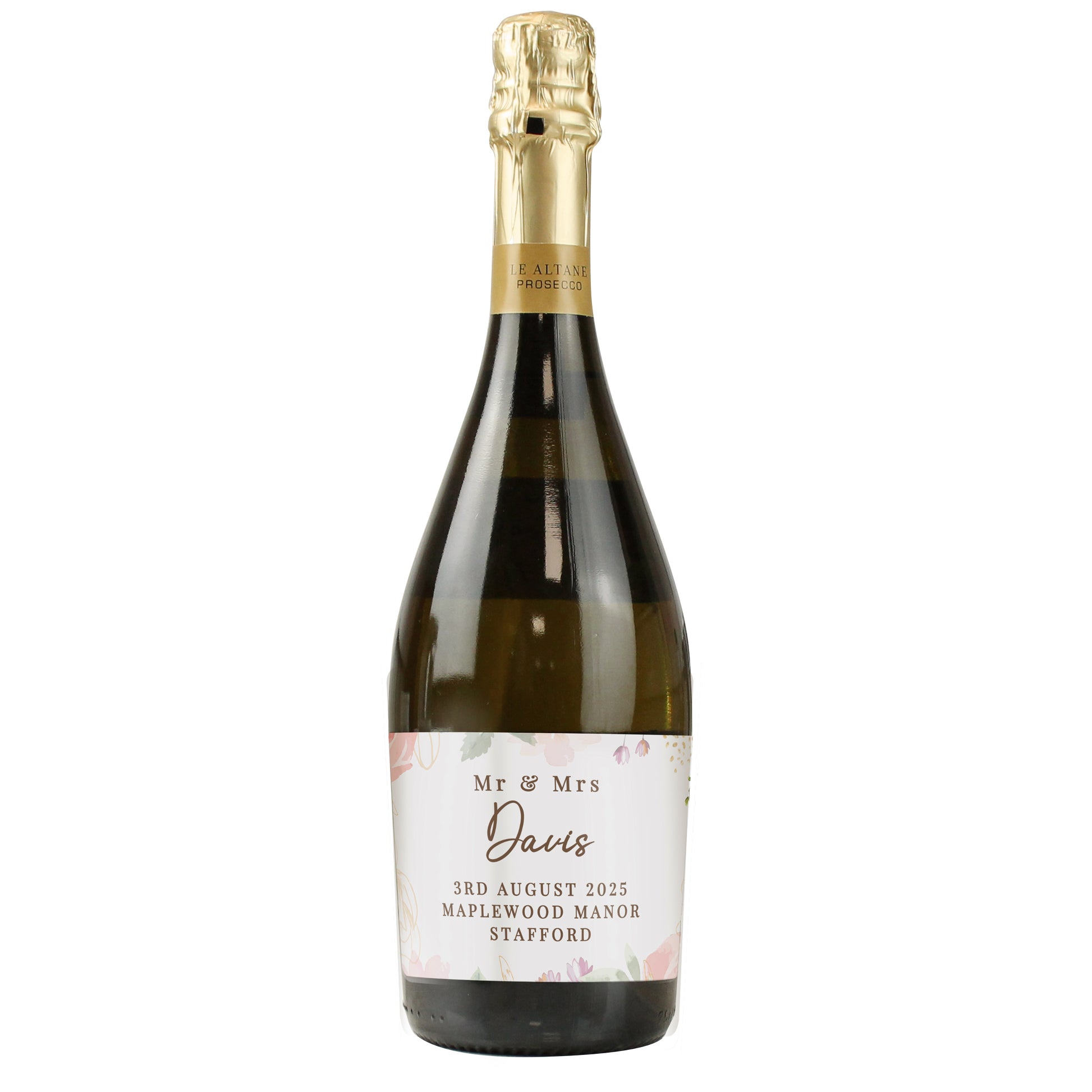 Personalised Floral Watercolour Bottle of Prosecco - image 4