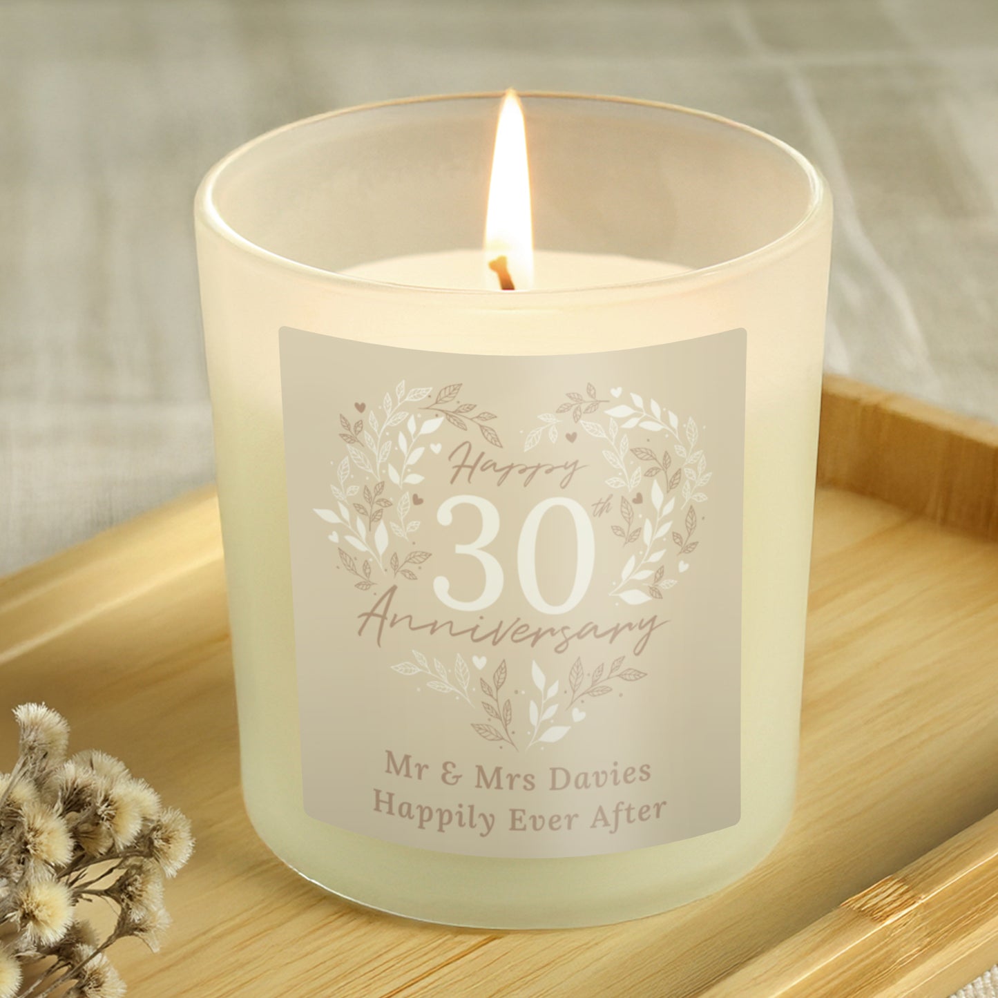 Personalised 30th Pearl Wedding Anniversary Candle Jar from Heartfelt Gifts