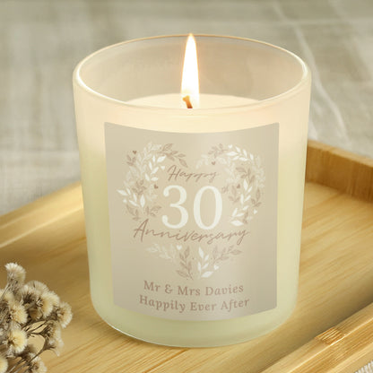 Personalised 30th Pearl Wedding Anniversary Candle Jar from Heartfelt Gifts