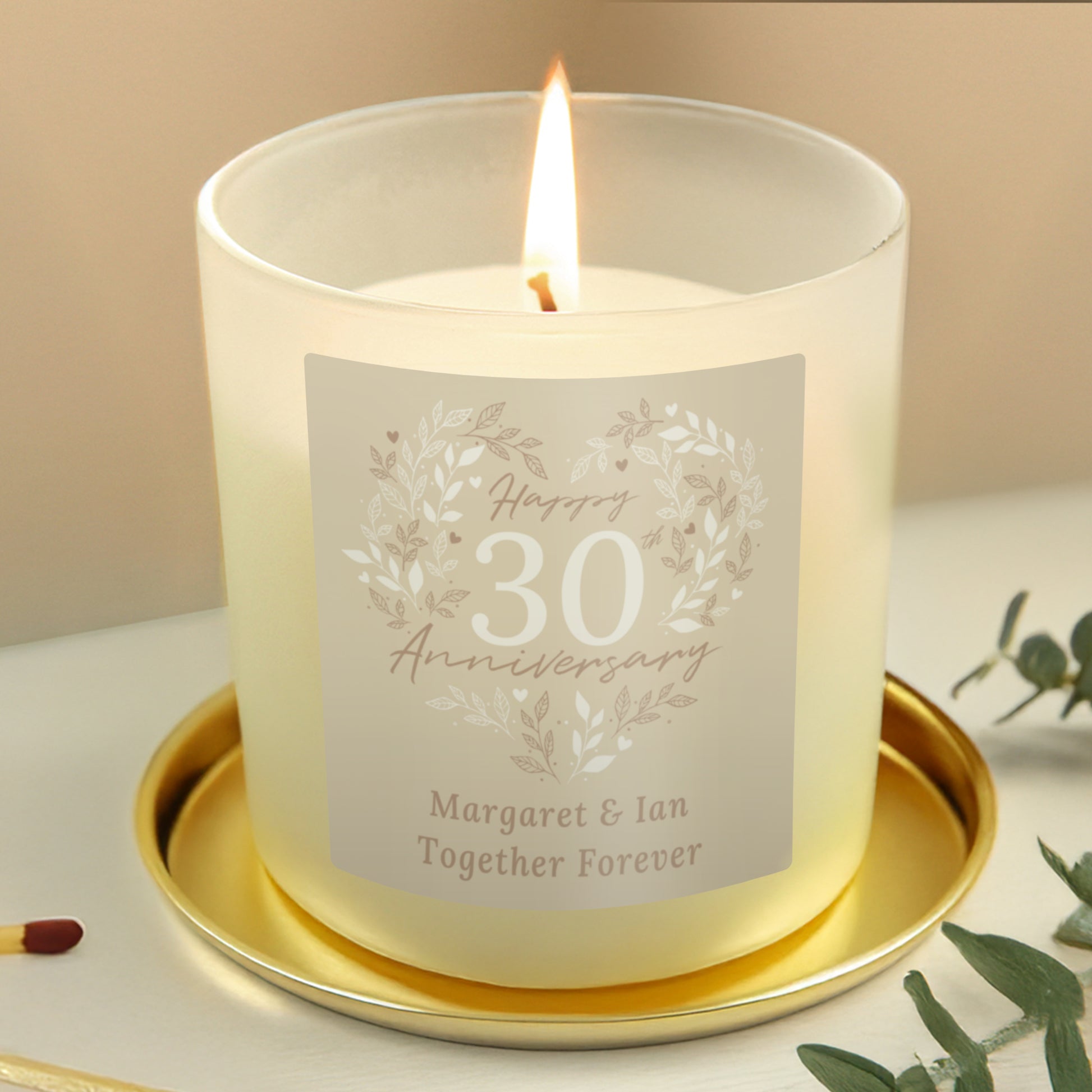 Personalised 30th Pearl Wedding Anniversary Candle Jar - image 2