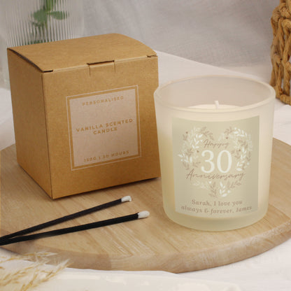 Personalised 30th Pearl Wedding Anniversary Candle Jar - image 4