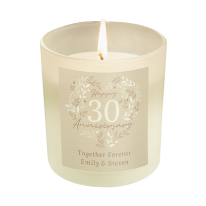 Personalised 30th Pearl Wedding Anniversary Candle Jar - image 5