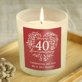 Personalised 40th Ruby Wedding Anniversary Candle Jar from Heartfelt Gifts