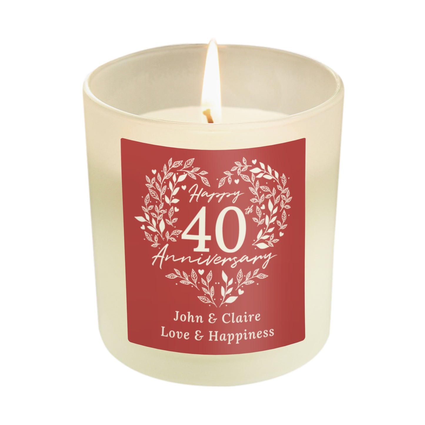 Personalised 40th Ruby Wedding Anniversary Candle Jar - image 5