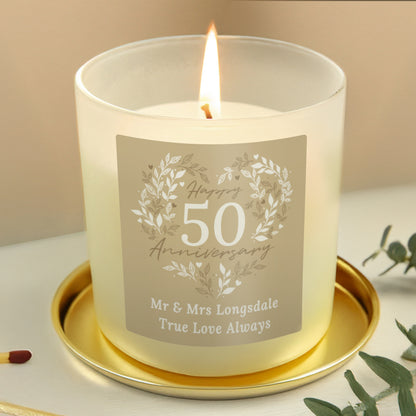 Personalised 50th Golden Wedding Anniversary Candle Jar - image 2