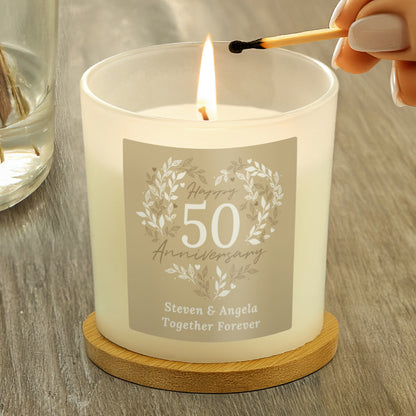 Personalised 50th Golden Wedding Anniversary Candle Jar - image 3