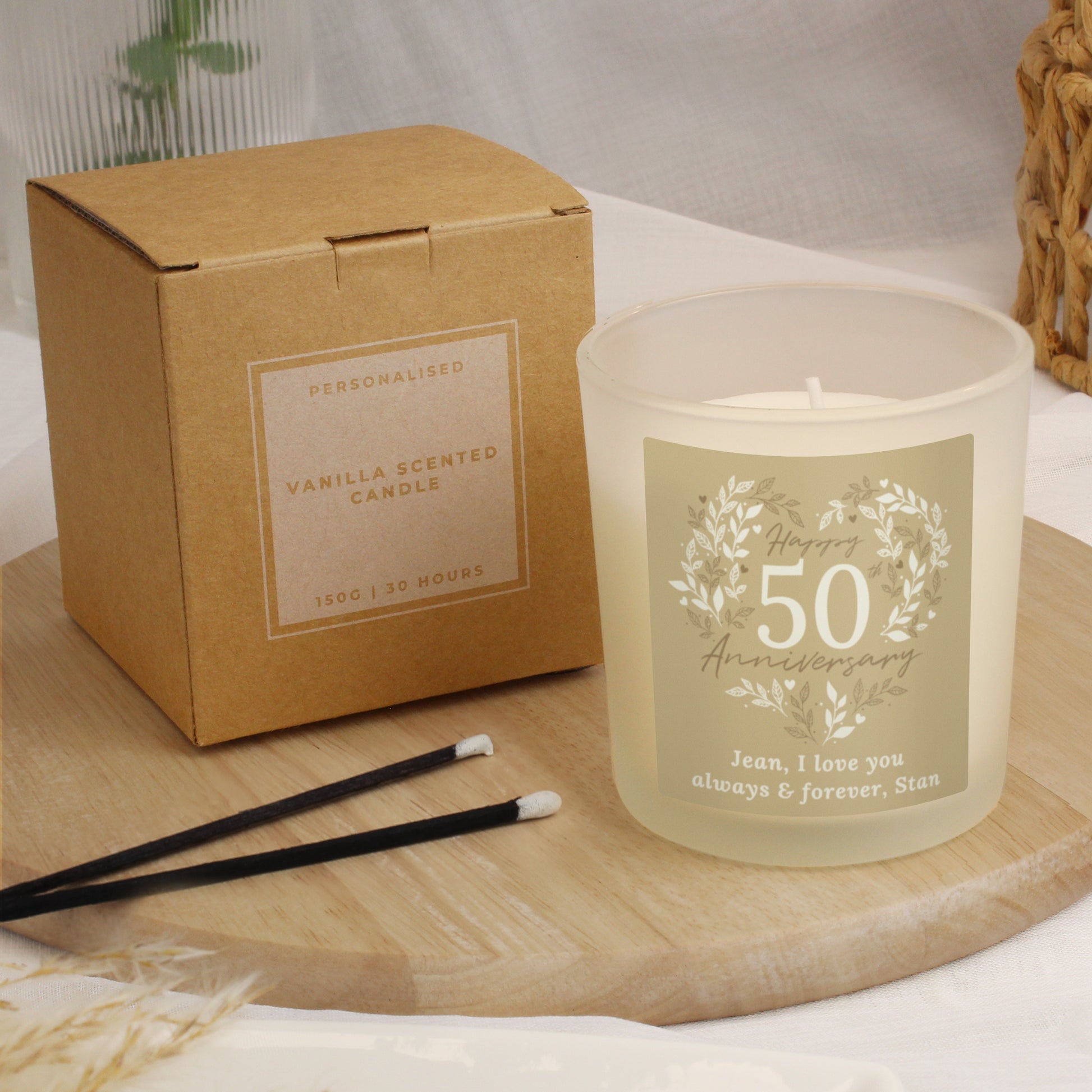 Personalised 50th Golden Wedding Anniversary Candle Jar - image 4