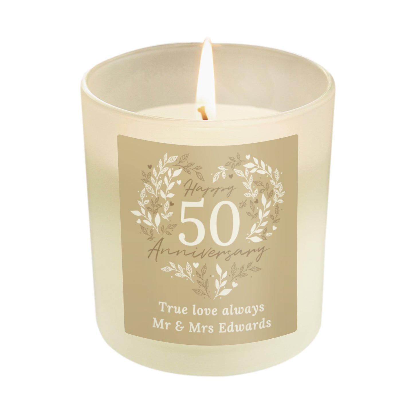 Personalised 50th Golden Wedding Anniversary Candle Jar - image 5