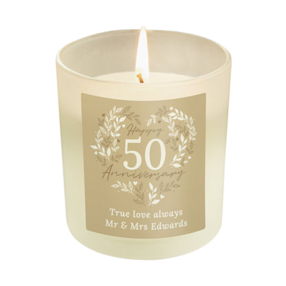 Personalised 50th Golden Wedding Anniversary Candle Jar - image 5