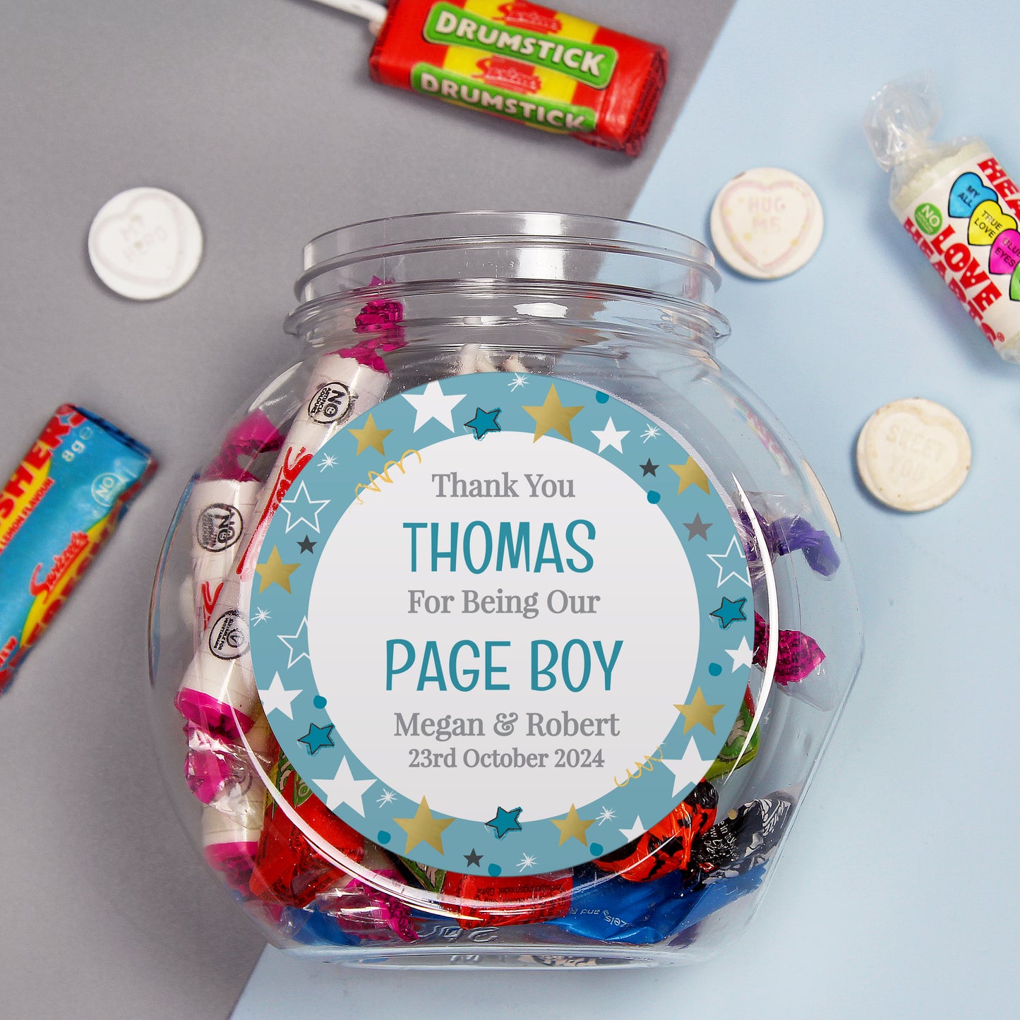 Personalised Page Boy Sweet Jar from Heartfelt Gifts