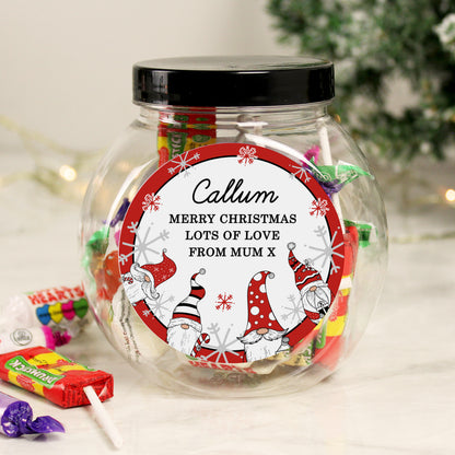 Personalised Gonk Christmas Sweet Jar from Heartfelt Gifts