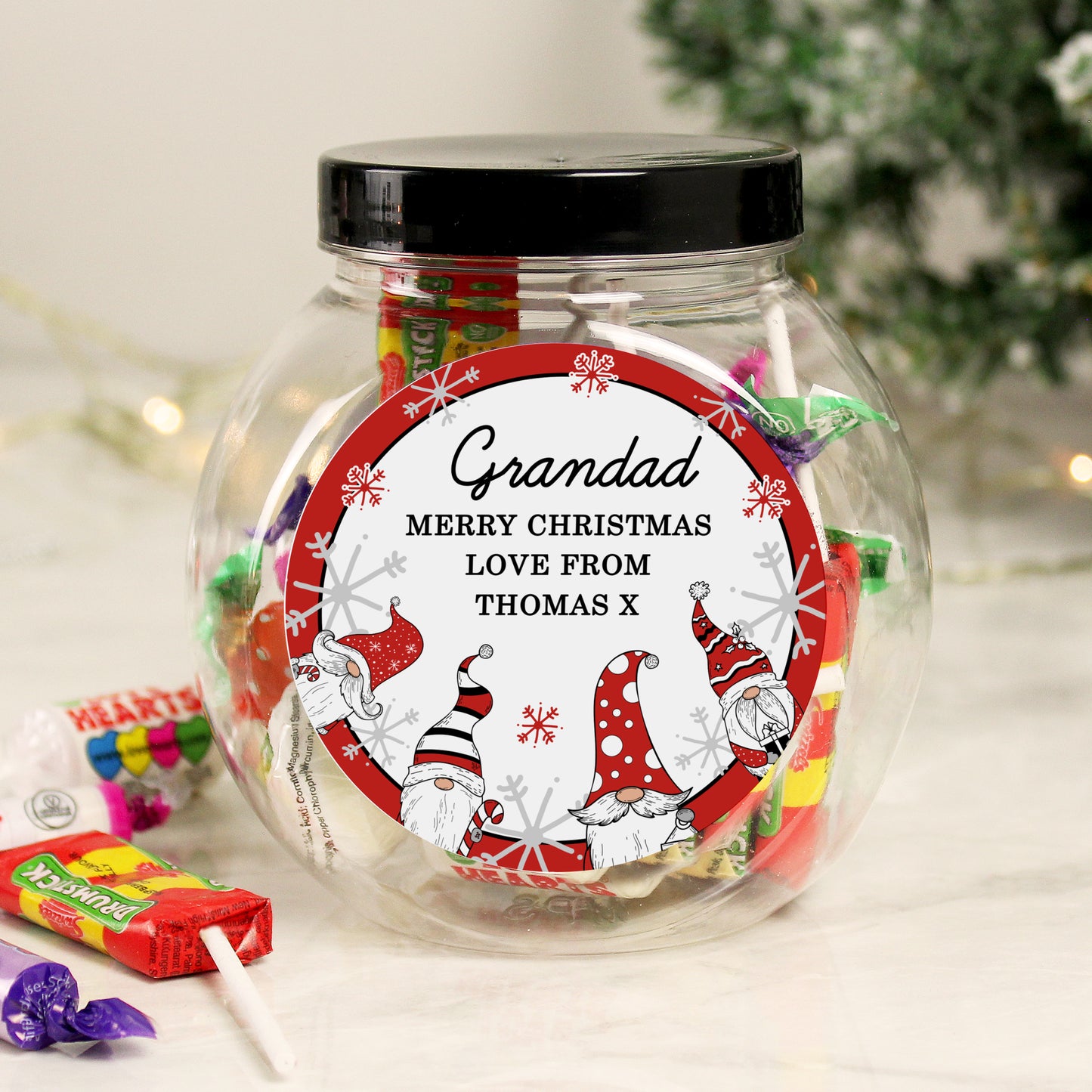 Personalised Gonk Christmas Sweet Jar - image 3