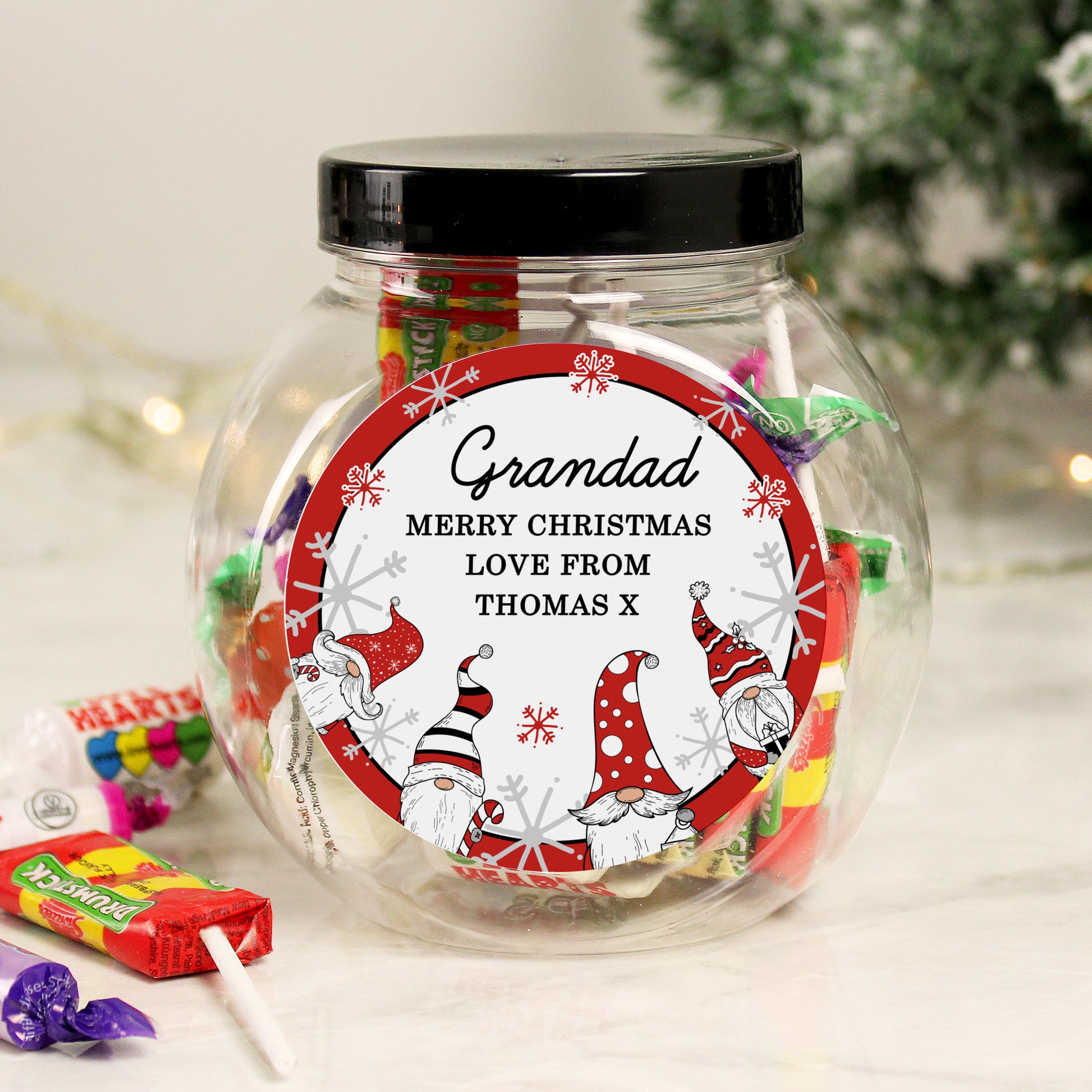 Personalised Gonk Christmas Sweet Jar - image 3