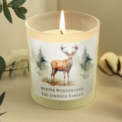 Personalised Watercolour Stag Candle Jar from Heartfelt Gifts