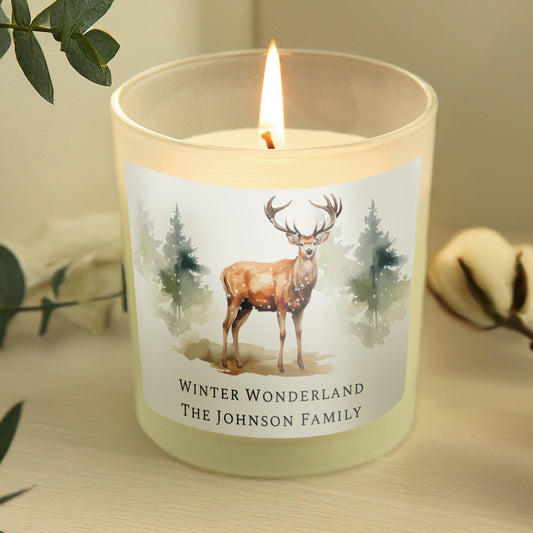 Personalised Watercolour Stag Candle Jar from Heartfelt Gifts