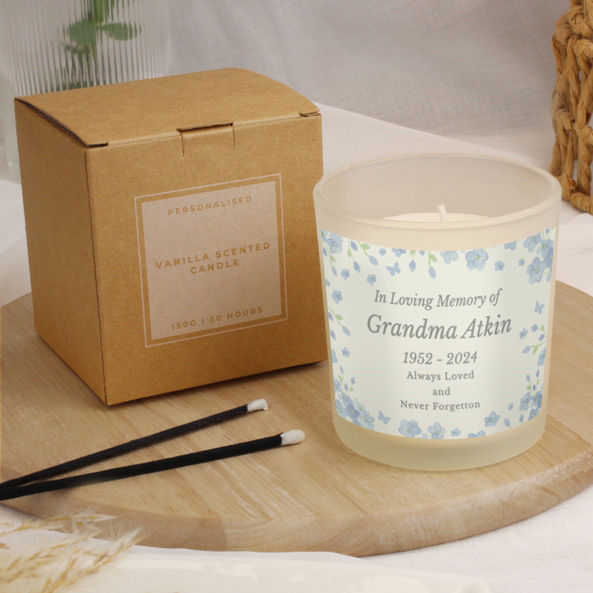 Personalised Memorial Forget Me Not Candle Jar - image 4