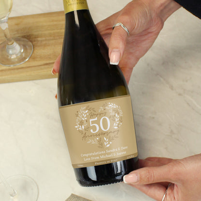 Personalised 50th Golden Wedding Anniversary Prosecco - image 2