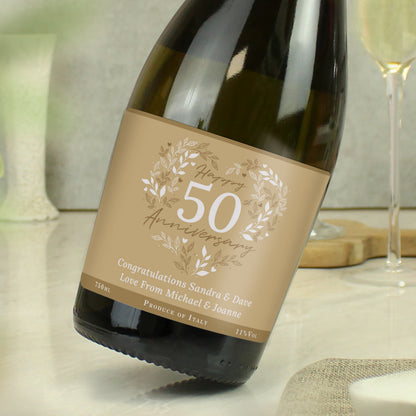 Personalised 50th Golden Wedding Anniversary Prosecco - image 4