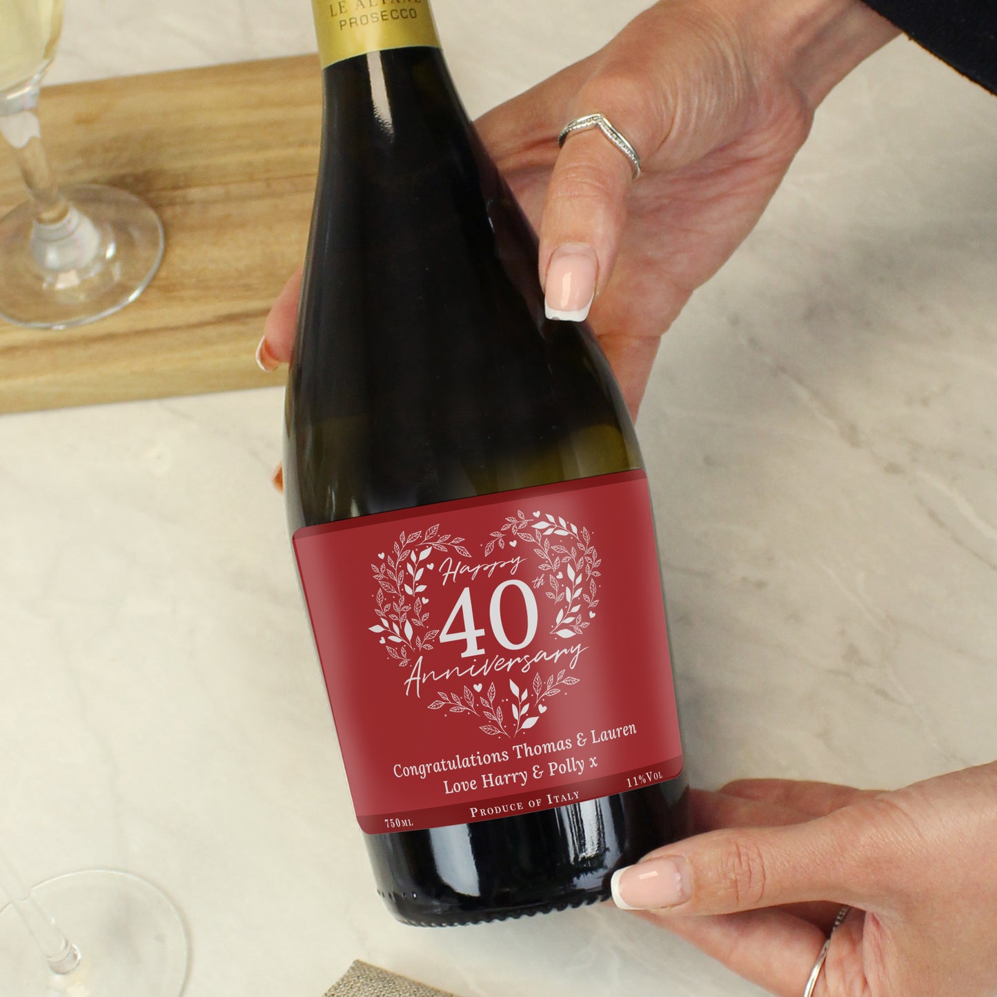 Personalised 40th Ruby Wedding Anniversary Prosecco - image 2