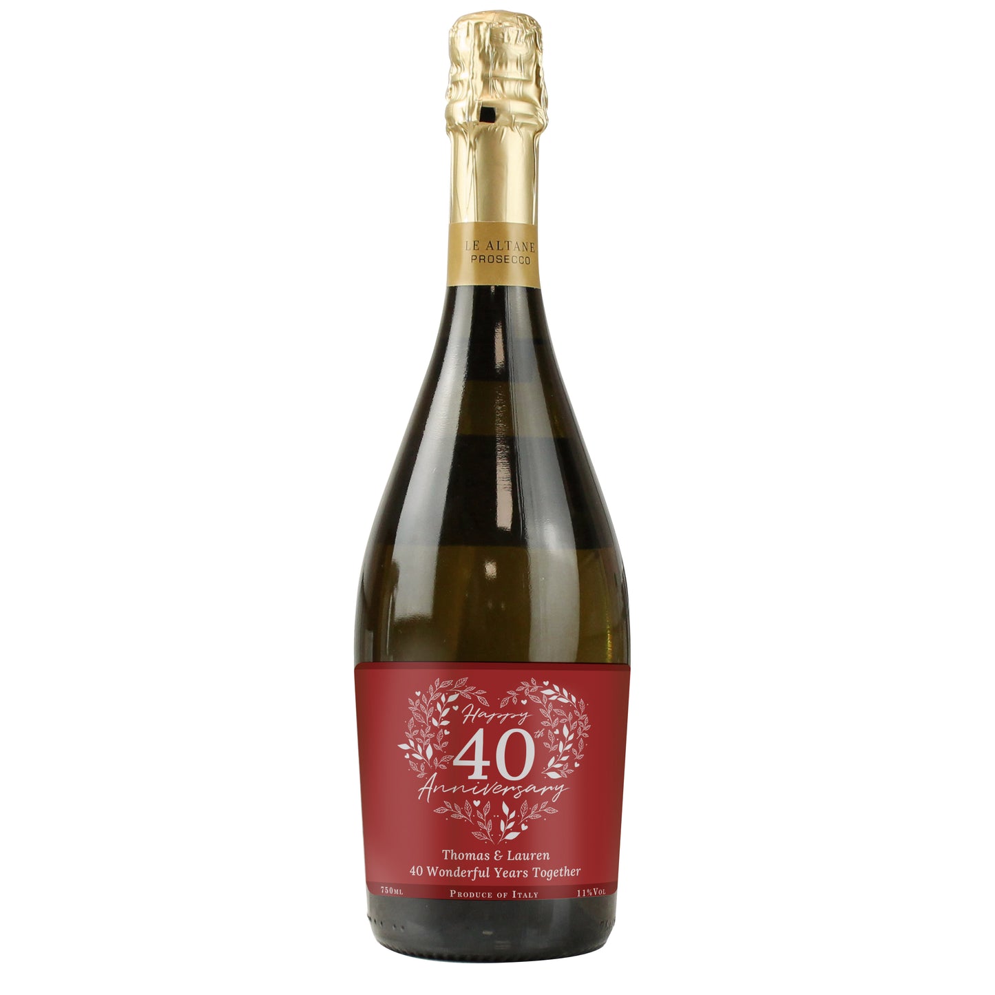 Personalised 40th Ruby Wedding Anniversary Prosecco - image 5