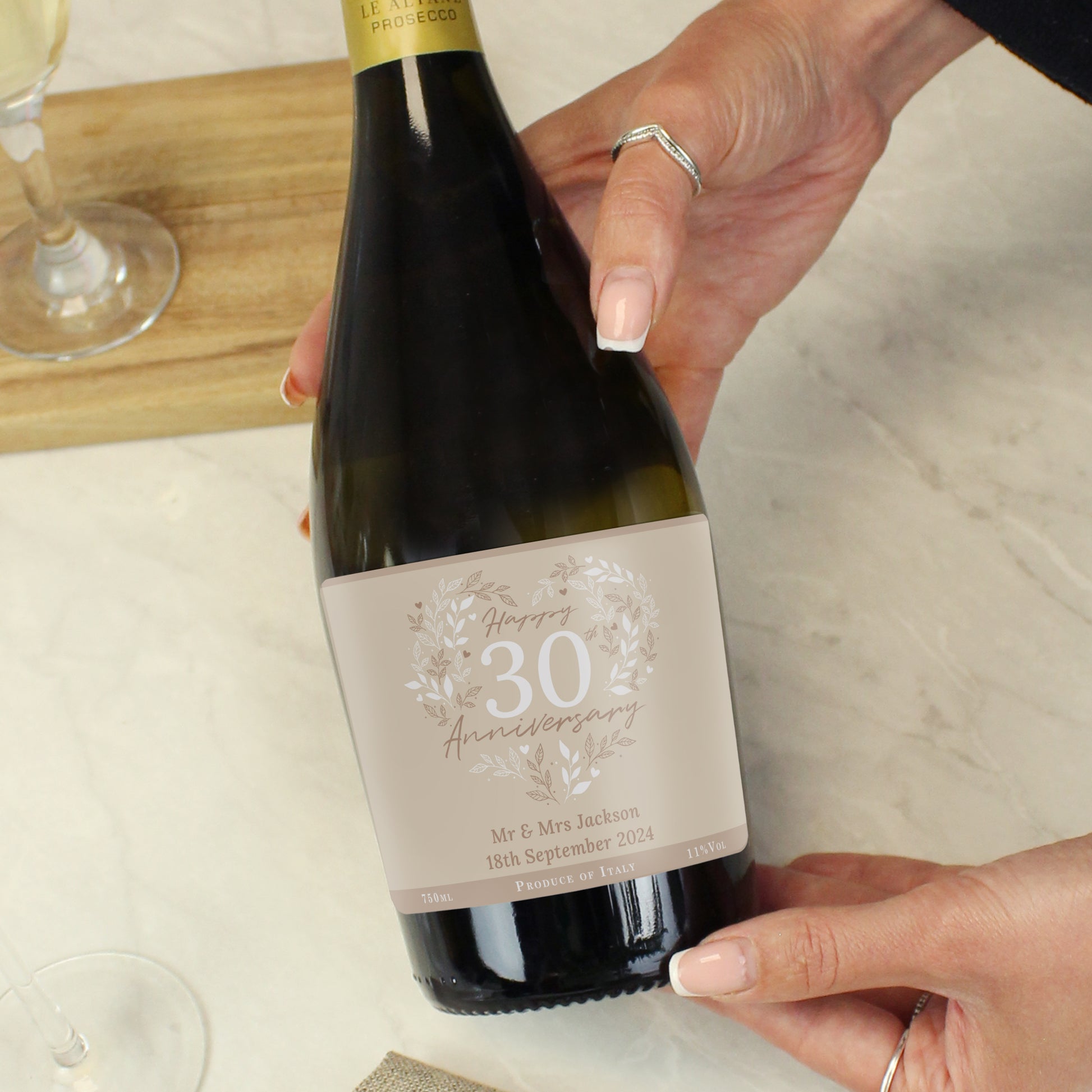 Personalised 30th Pearl Wedding Anniversary Prosecco - image 2