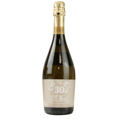 Personalised 30th Pearl Wedding Anniversary Prosecco - image 5