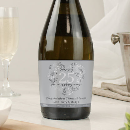 Personalised 25th Silver Wedding Anniversary Prosecco - image 3