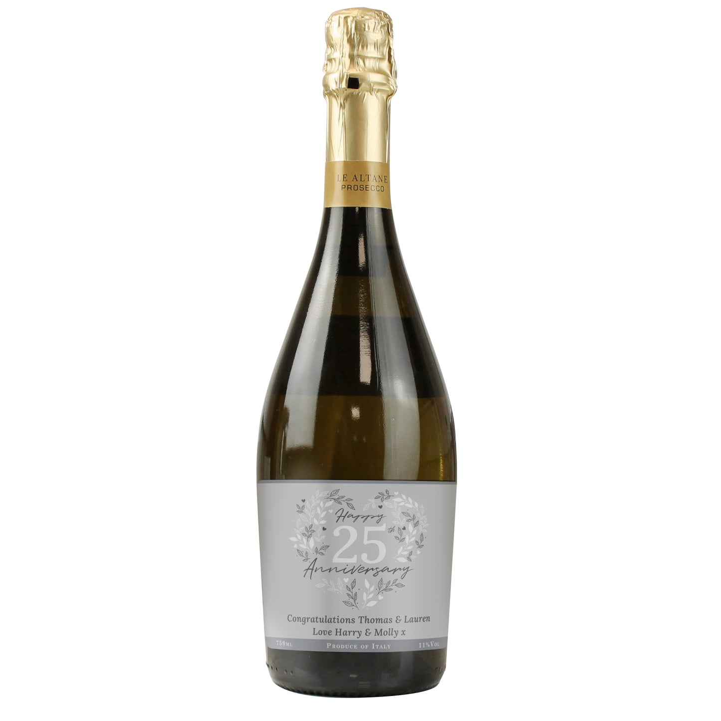 Personalised 25th Silver Wedding Anniversary Prosecco - image 5