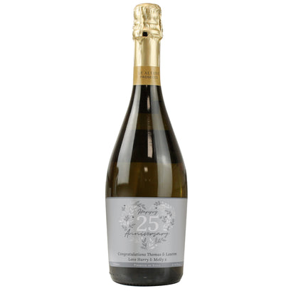 Personalised 25th Silver Wedding Anniversary Prosecco - image 5