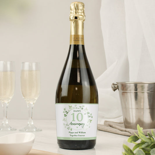 Personalised Botanical Anniversary Prosecco from Heartfelt Gifts
