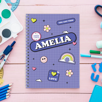 Personalised Good Vibes A5 Notebook - image 4