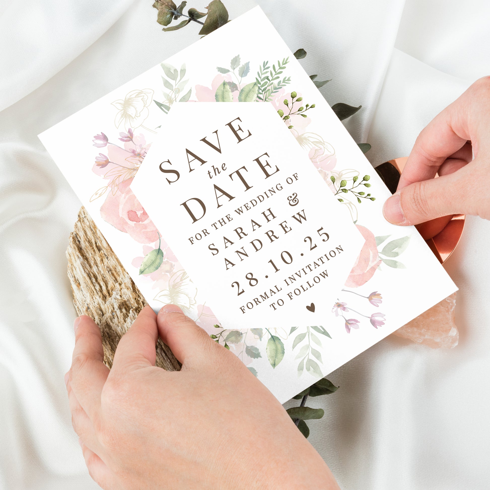 Personalised Soft Floral Set of 36 Wedding Save the Dates - image 4