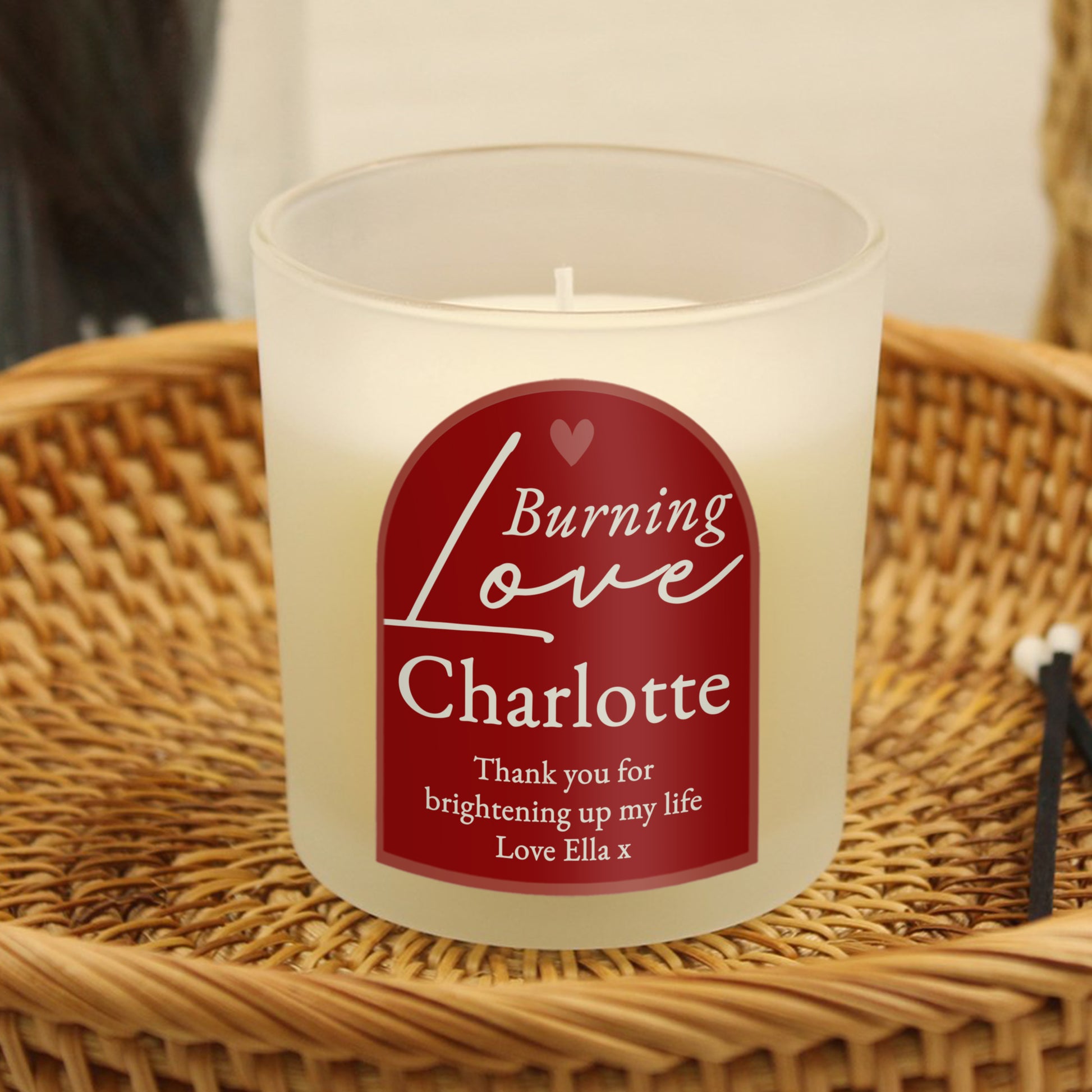 Personalised Burning Love Candle Jar - image 2