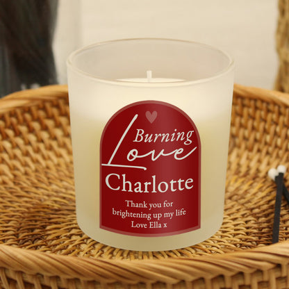 Personalised Burning Love Candle Jar - image 2