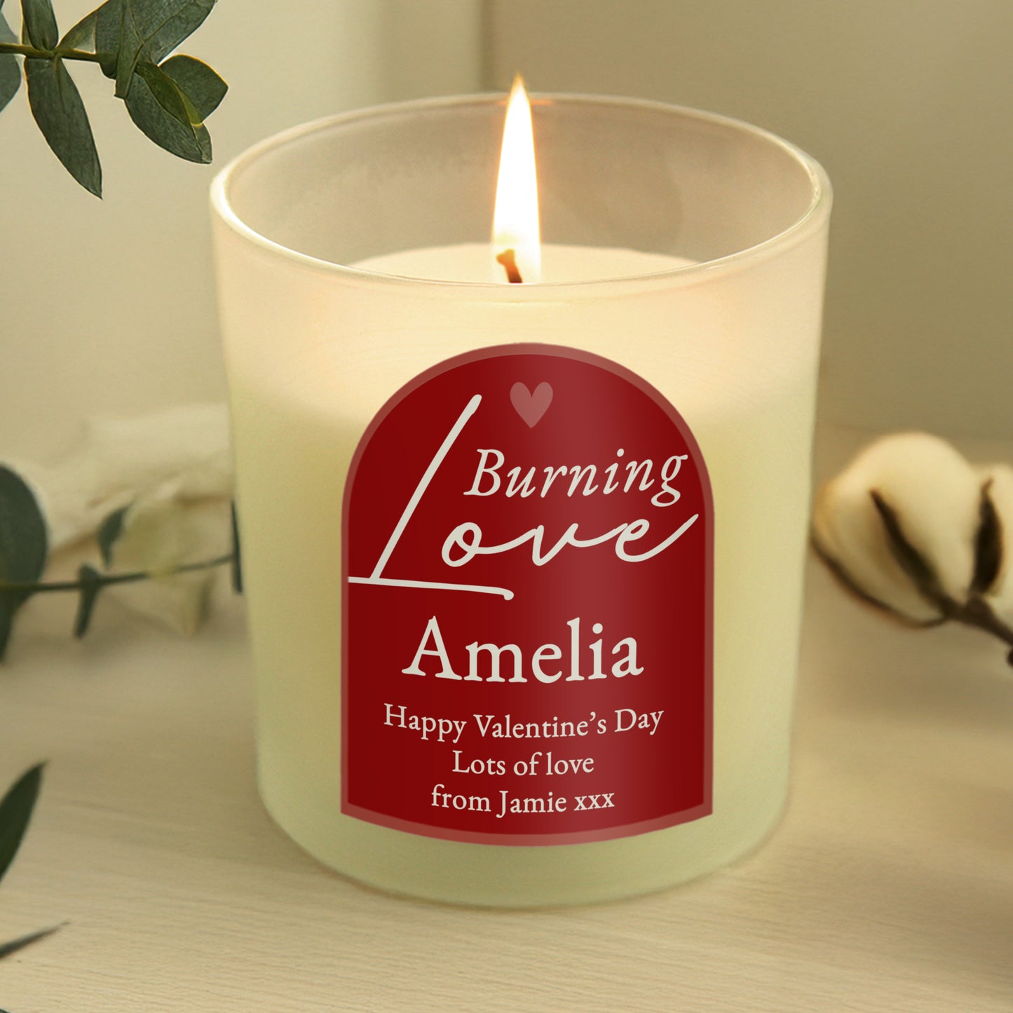 Personalised Burning Love Candle Jar - image 3