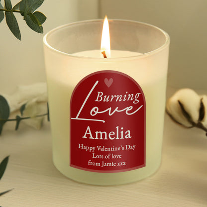 Personalised Burning Love Candle Jar - image 3