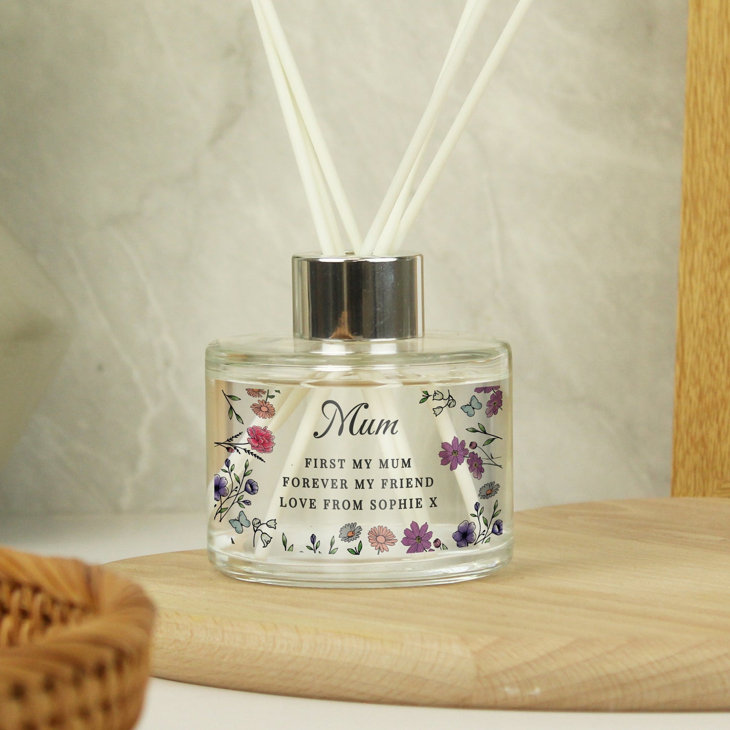 Personalised Wild Flowers Reed Diffuser from Heartfelt Gifts