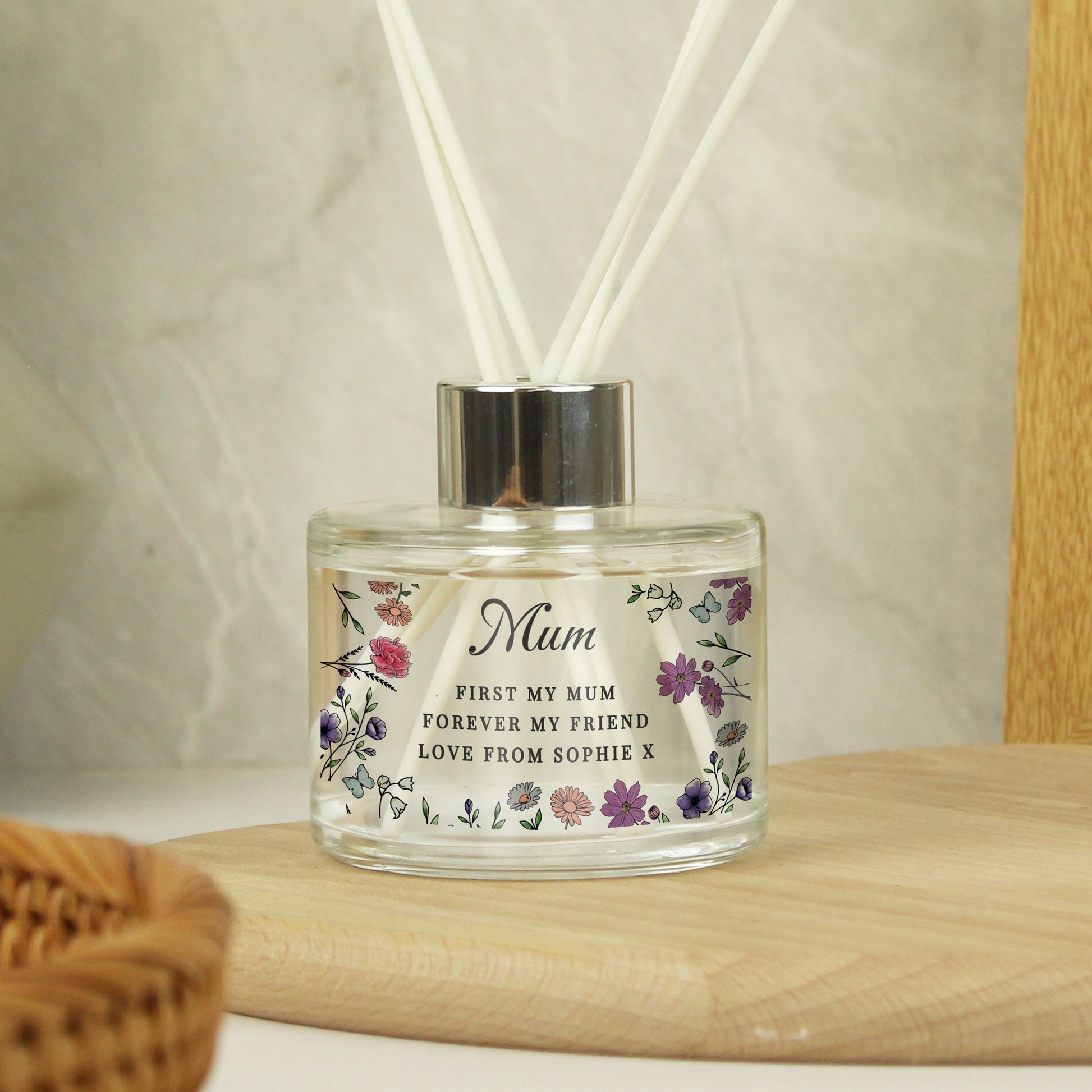 Personalised Wild Flowers Reed Diffuser from Heartfelt Gifts