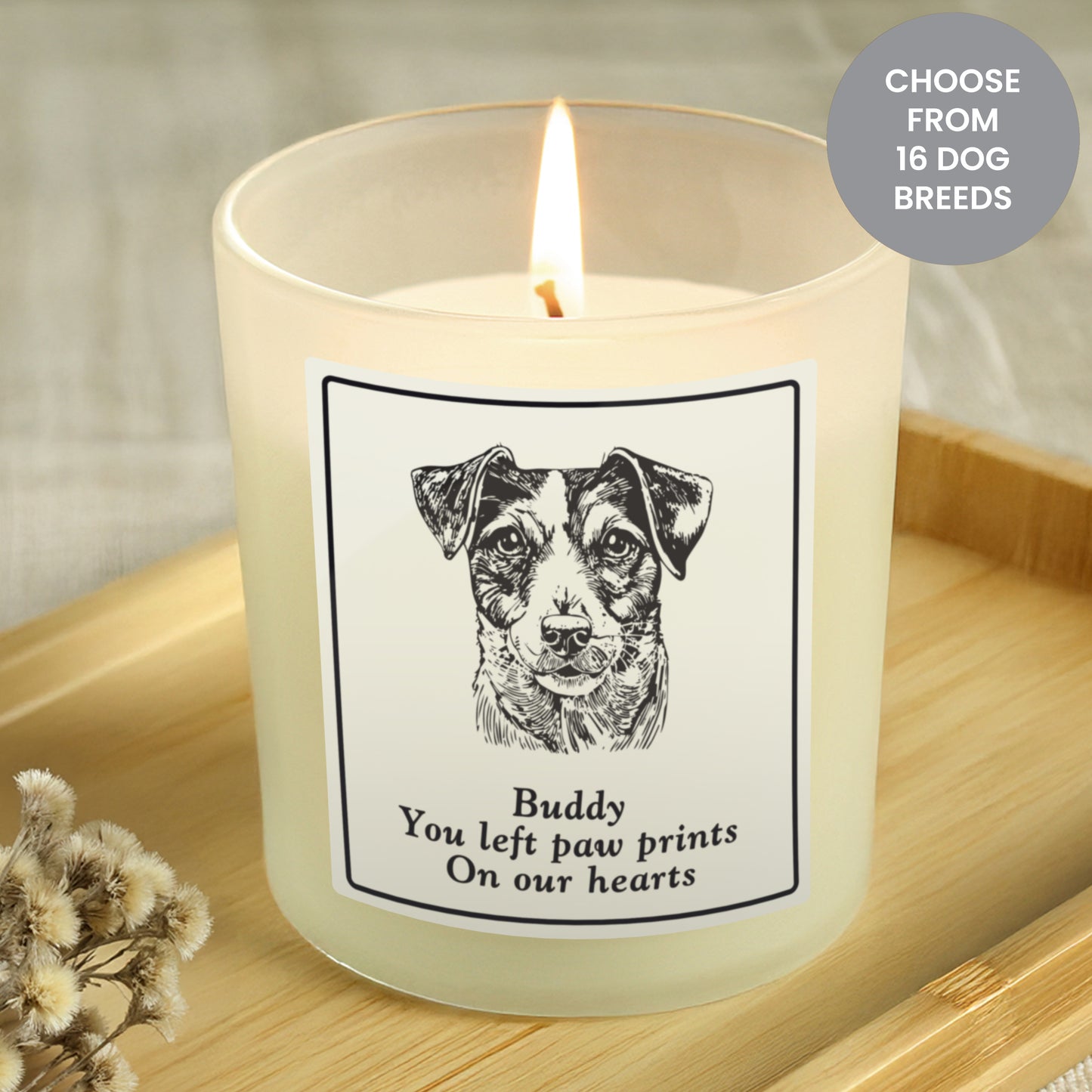 Personalised Dog Breed Candle Jar from Heartfelt Gifts