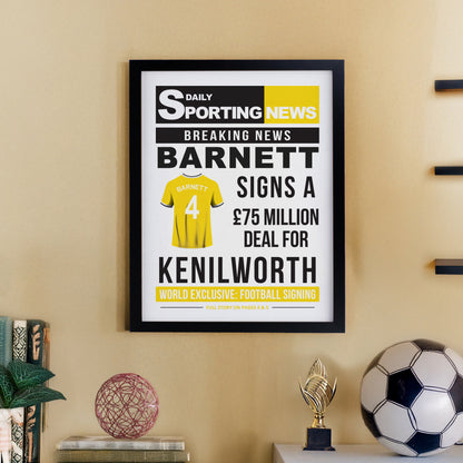 Personalised Football News Black Poster Frame - image 6