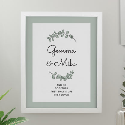 Personalised Botanical White Poster Frame from Heartfelt Gifts